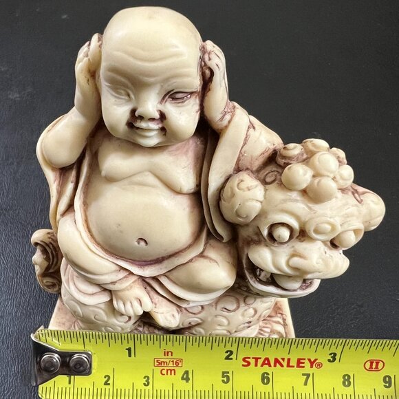 Set of Three Buddha Statuettes See Hear Speak No Evil - Picture 13 of 14